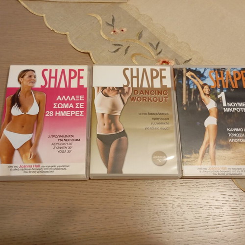 Fitness DVDs like new, aerobic yoga fat burn set of 3