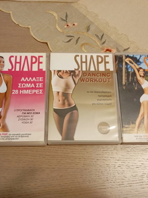 Fitness DVDs like new, aerobic yoga fat burn set of 3
