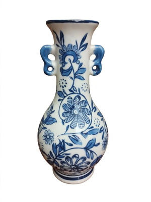 Vintage vase white blue, like new, 21cm height