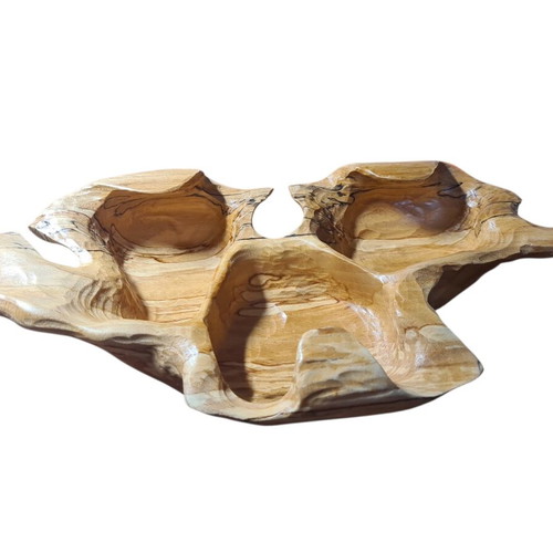 Handmade wooden nut platter new