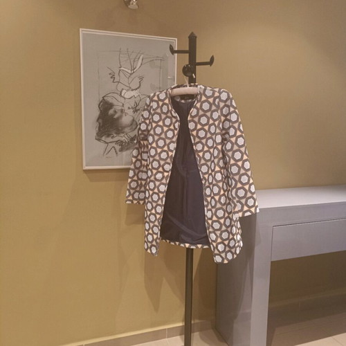 H&M coat like new with unique pattern and blue lining