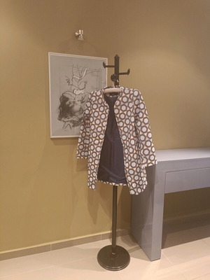 H&M coat like new with unique pattern and blue lining