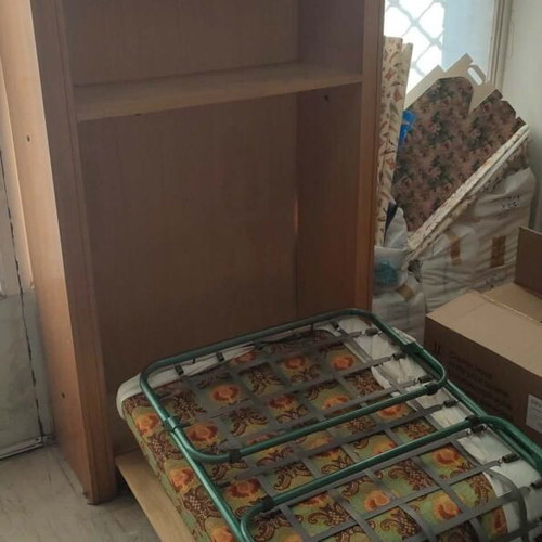 Bookcase with foldable bed used