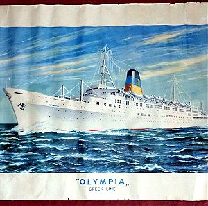 OLYMPIA GREEK LINE, ΥΠΕΡΩΚΕΑΝΙΟ ΟΛΥΜΠΙΑ, ΑΥΘΕΝΤΙΚΗ ΑΦΙΣΑ 1950ς μεγάλη (95cm x 68cm)