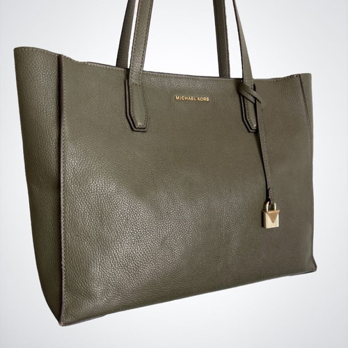 Michael Michael Kors Mercer leather tote bag like new, shoulder, olive