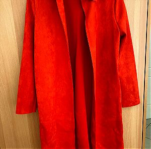 Μακριά Ζακέτα τύπου Καμπαρντίνα ZARA - κόκκινο πορτοκαλί χρώμα - Μ μέγεθος