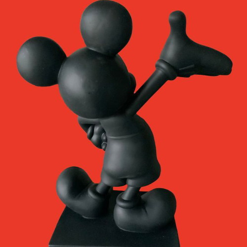 Mickey Mouse garden statue new, black matte finish