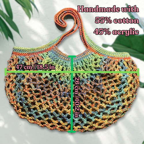Tropical Handmade Mesh Market Bag
