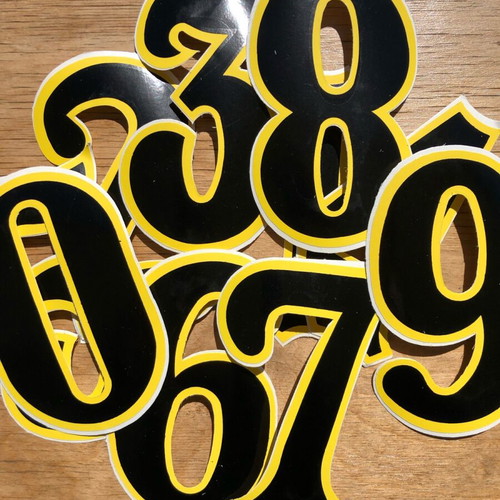 Number stickers 0-9 new, yellow-black