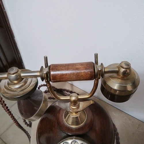 Vintage telephone used, Italian, wood and metal