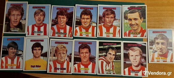  sillektika chartakia SOUTHAMPTON A&BC ORANGE BACK 1970 FOOTBALL TRADE CARDS