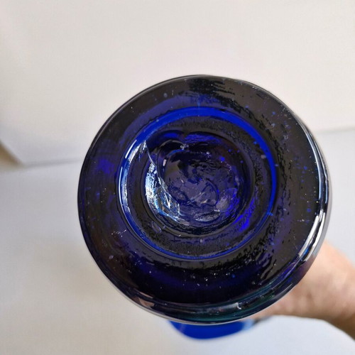 Blue glass vase vintage like new