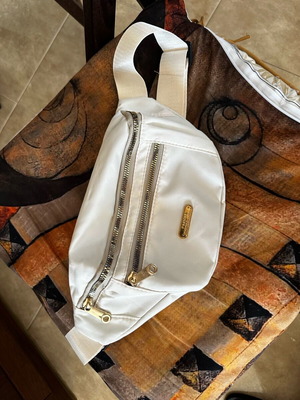 Banana waist bag new, white and beige
