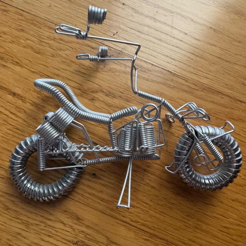 Decorative wire chopper motorcycle like new, handmade