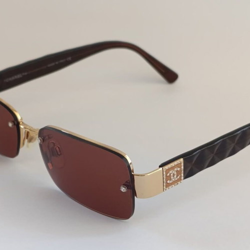 Chanel 2065-B Sunglasses Like New Brown Gold Made in Italy