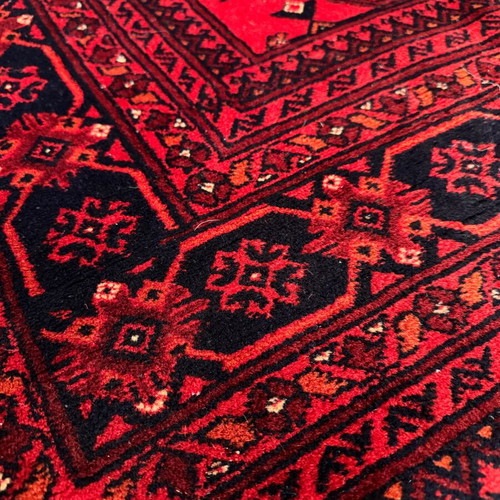 Red handmade wool rug like new 295x190
