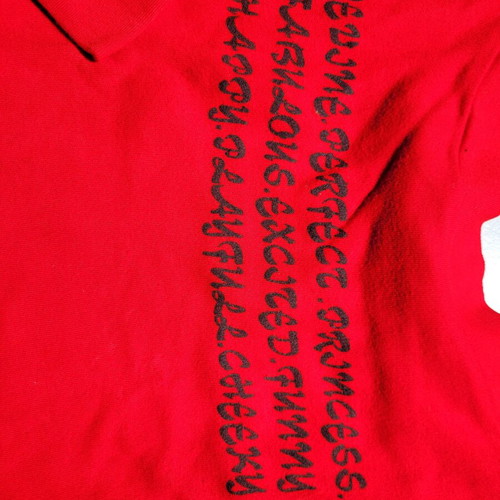 Top used red with 3/4 sleeve, size S/M