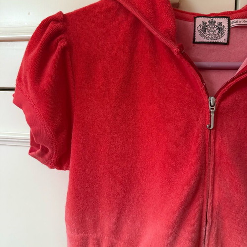 Juicy Couture short sleeve terry jacket like new, orange, size M