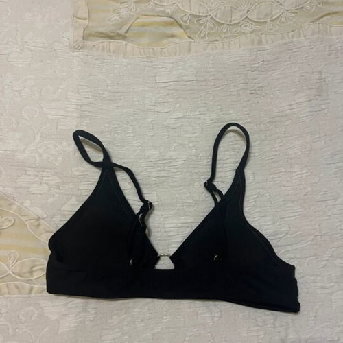 Shein black bikini top with adjustable straps and padding