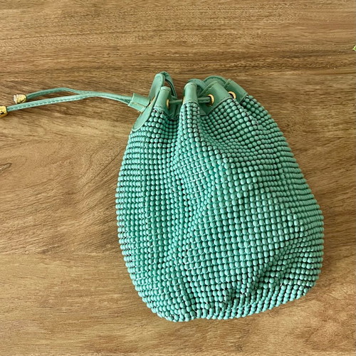 Accessorize Bucket Bag mint green like new, vintage glam