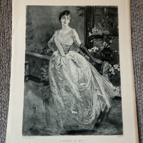 Engraving used, old authentic, 19 x 28 cm