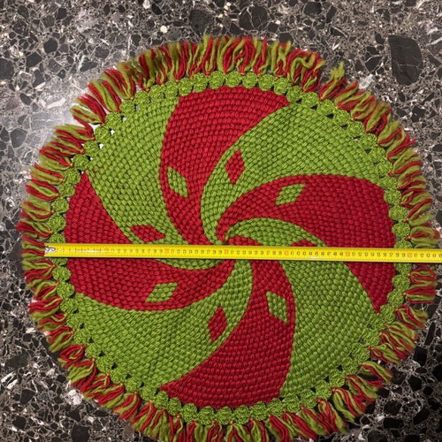 Handmade vintage round wool rug new, 60cm diameter