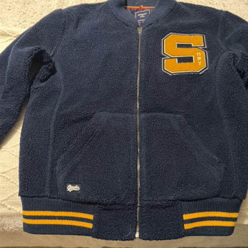 Super Dry jacket like new, size M-L, blue and gold