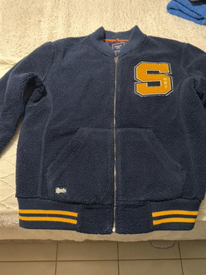 Super Dry jacket like new, size M-L, blue and gold