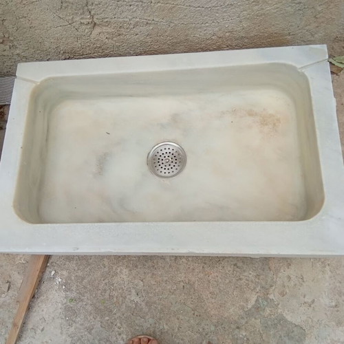 Marble sink used white, dimensions 79x50x12