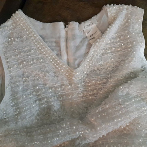Pinko Top Embroidered With Pearls New, Medium, White