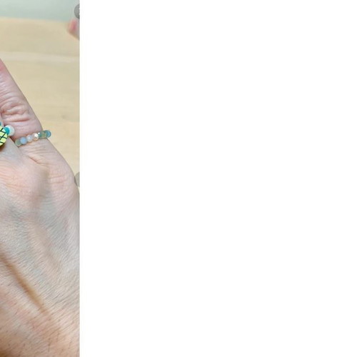 Handmade rings with crystal beads and fimo like new
