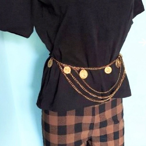 Two metal decorative belts, silver and rose gold styles