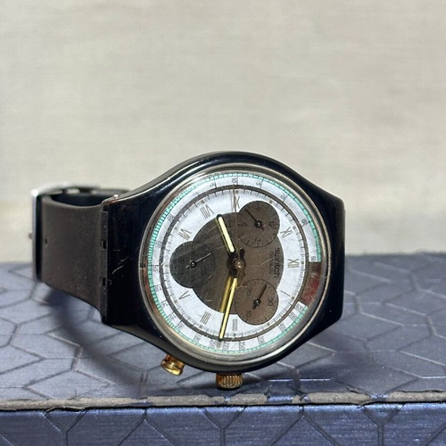 Swatch Chrono Colossal SCB109 vintage men's watch 1992 used with defects