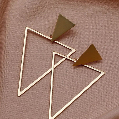Gold Triangular Earrings New