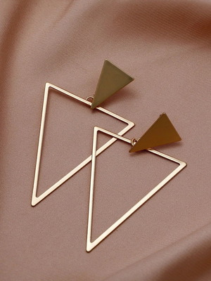 Gold Triangular Earrings New