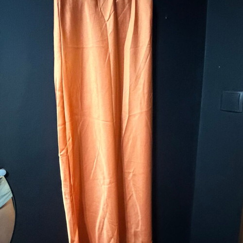 Satin skirt with gift scarf, like new, orange, size S