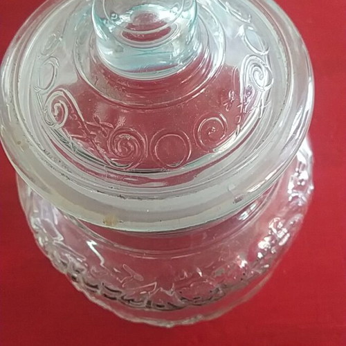 Glass jar used for storing sweets