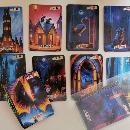 Midnight Lenormand deck handmade like new, unique designs