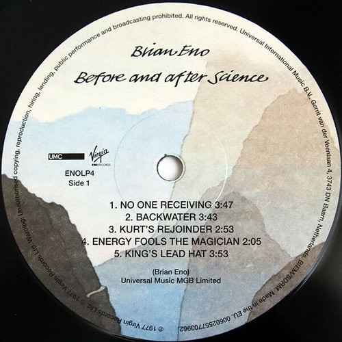 Brian Eno Before and After Science vinyl used, electronic