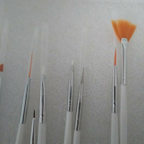 MSQ Nail Art Brush Set 15 Pieces, white