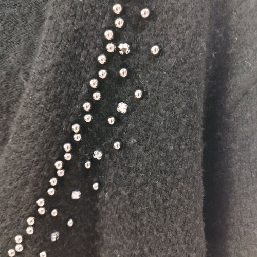 Mango wool black cardigan with silver stones medium like new