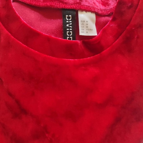 Velvet crop H&M used, red, size M