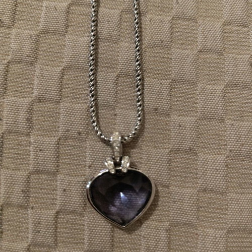 Swarovski pendant with purple heart like new
