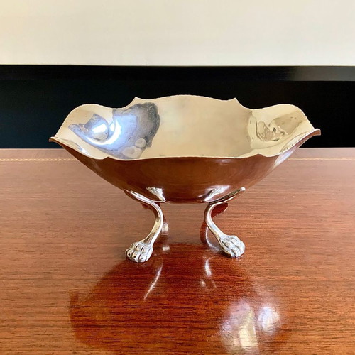 SILVER BOWL JAR with lion's feet 226gr