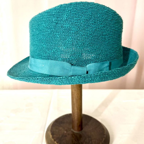 Accessorize knitted fedora hat emerald size S like new