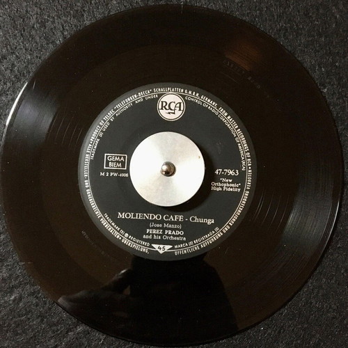 Perez Prado And His Orchestra Moliendo Cafe / Arrivederci Roma vinyl used, 7" 45 RPM