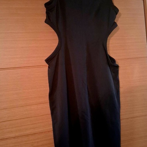 Zara Black Rib Dress with Side Cutouts like new, size M