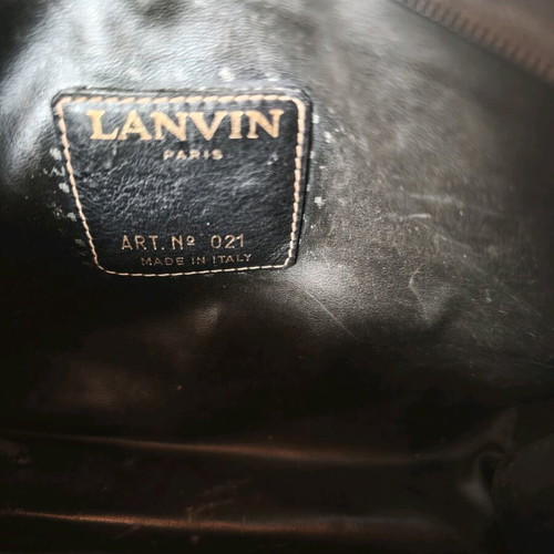 Lanvin vintage clutch used green handheld from 1985