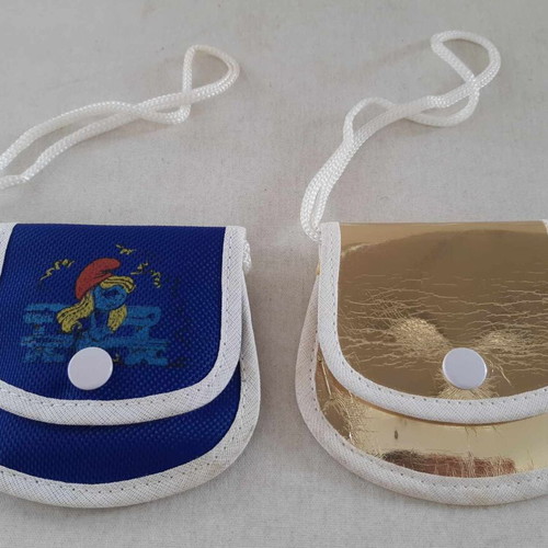 Set of two 1980s wallets-purses new, blue and gold