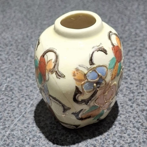 Vintage Japanese Satsuma Ginger Jar miniature, used